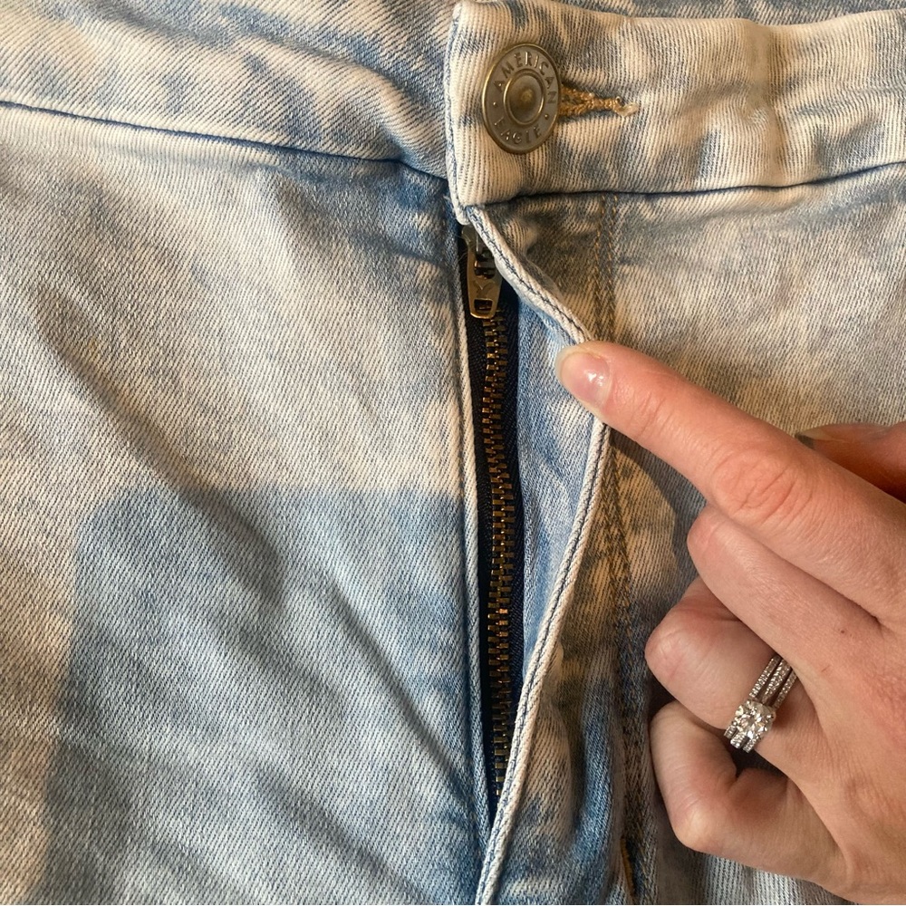 AEO AMERICAN EAGLE Curvy High Rise Denim Jeans Jeggings Distressed Light plus 24 - Picture 8 of 12